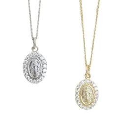 Diamond Miraculous Mary necklace