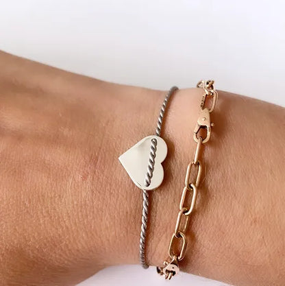 Pulseira Fio de seda Coração